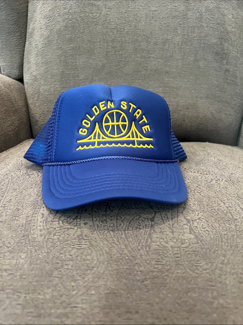 Golden State Blue Trucker Hat with Yellow Logo